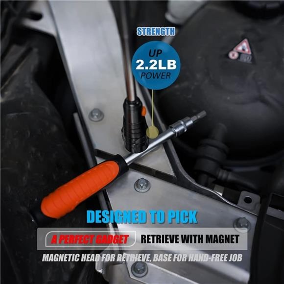 Extendable Magnetic Flashlight with Telescoping Magnet Pickup Tool-Cool Gadgets - Picture 5 of 7